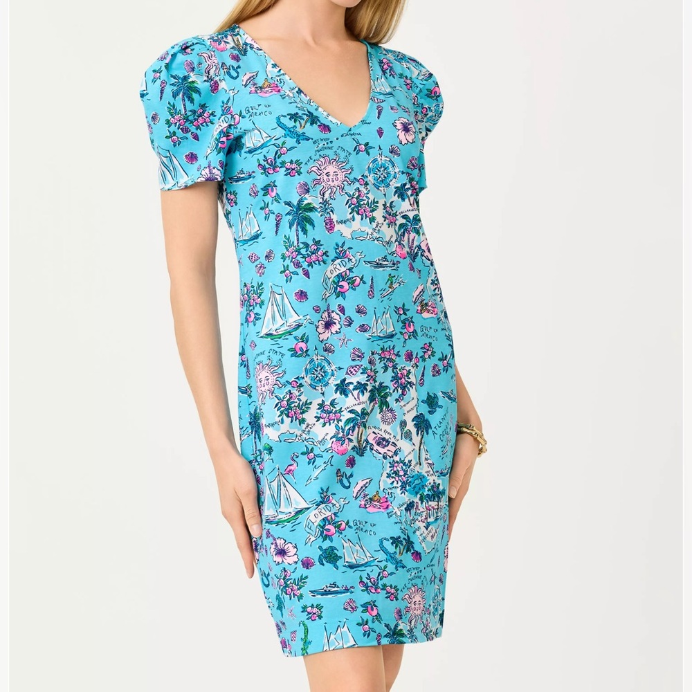 Lilly Pulitzer Aleece Dress-Lilly’s Florida Road Trip-Amalfi Blue-NWT In Package